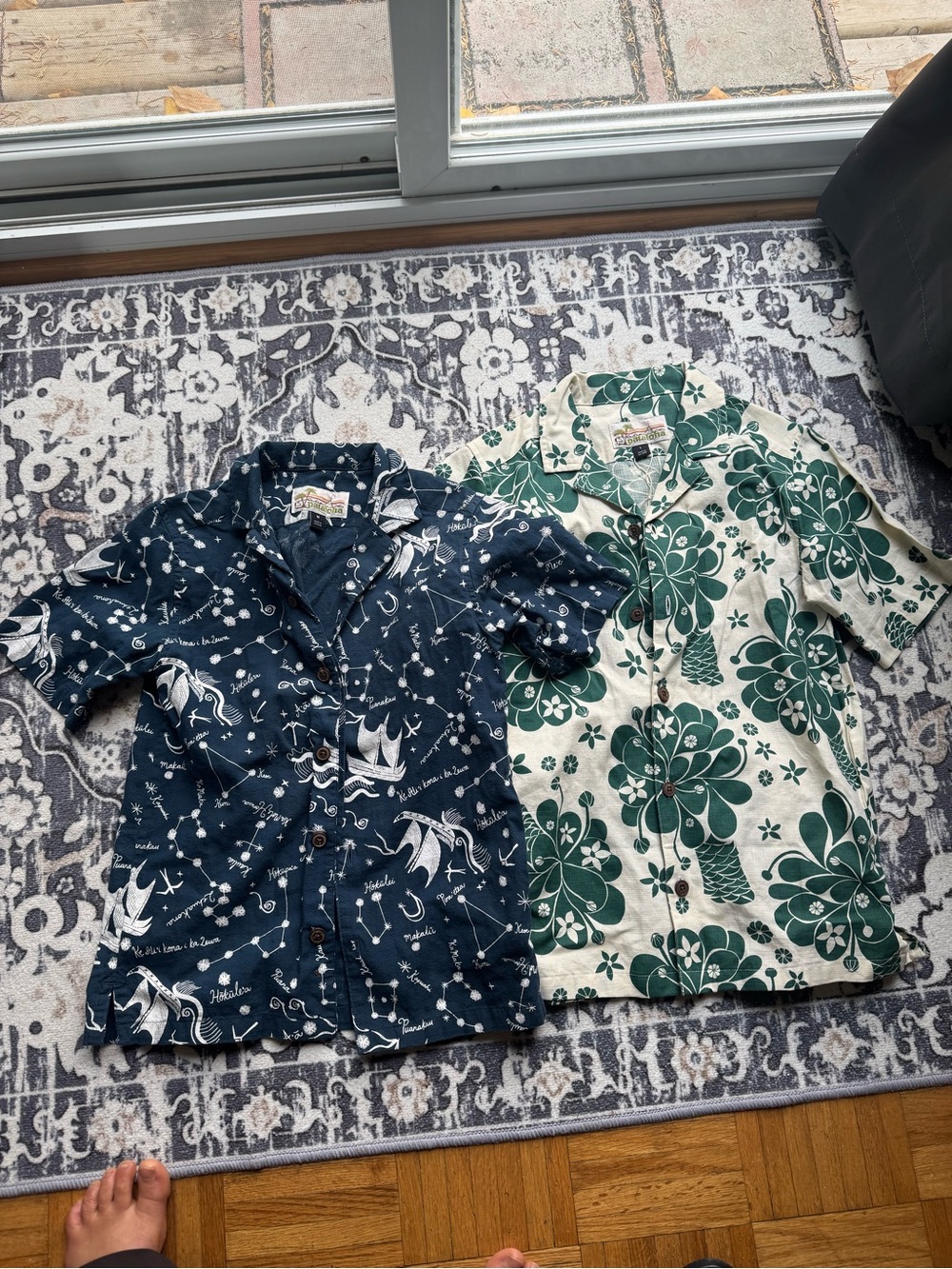 Patagonia Navy & Cream Short-Sleeve Hawaiian Button-Down Shirts (2-Pack)